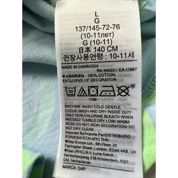 Gap Dress Girls Lg Green Criss-Cross Back Tiered Adjustable Straps Casual Floral - Picture 5 of 10